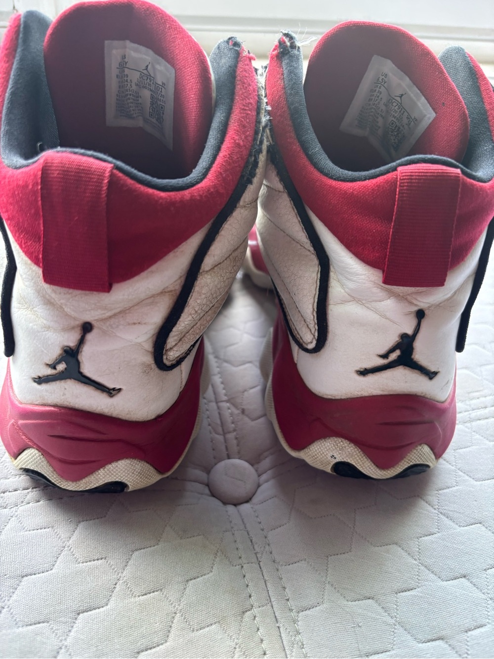 Jordan Kids Pro Strong White Gym Red Sneakers